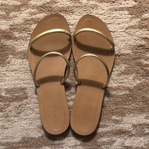 J. Crew gold sandals